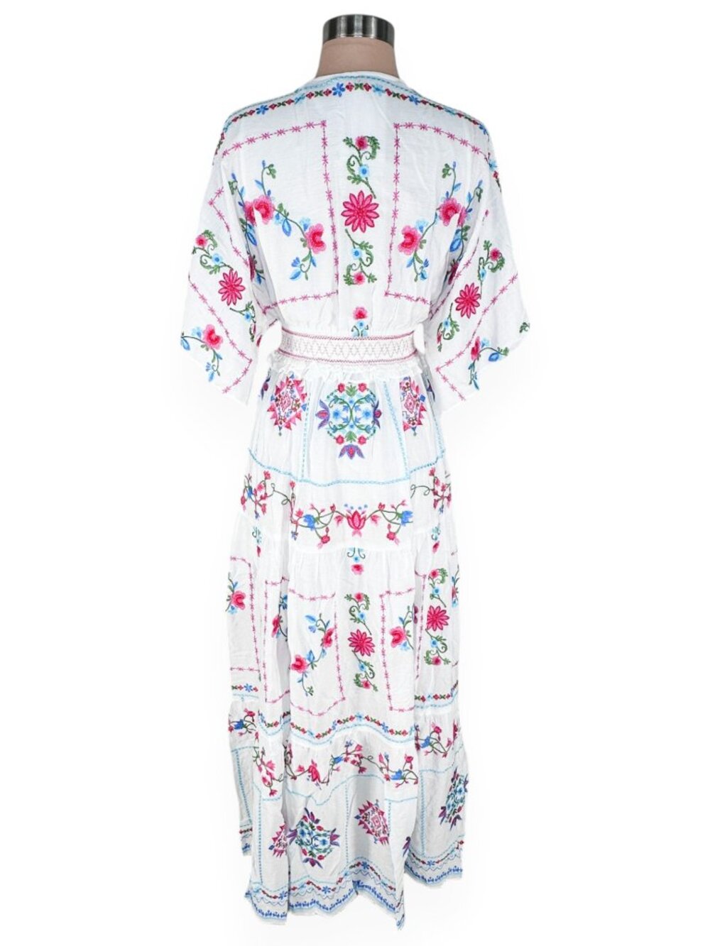 Hale Bob Neylan Embroidered Maxi Dress White Colorful Embroidered New NWT XS - Picture 7 of 8